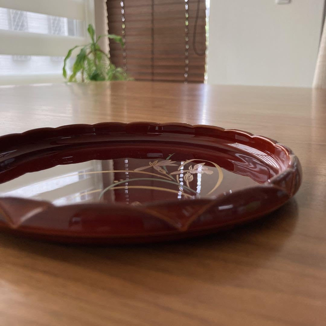 Amazon.co.jp: 会津塗 お盆 菓子器 漆器 6点セット 竹峰 伝統工芸