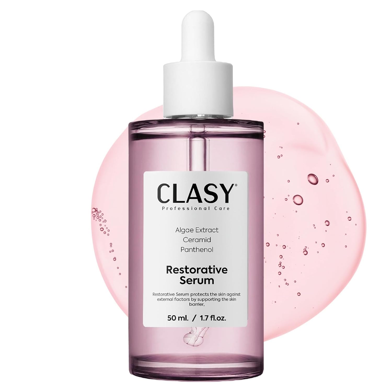 Hydrating Face Serum with Hyaluronic Acid & Ceramides – Barrier Repair Serum for Women with Panthenol & Algae Extract – Anti Aging Moisturizer – 50ml