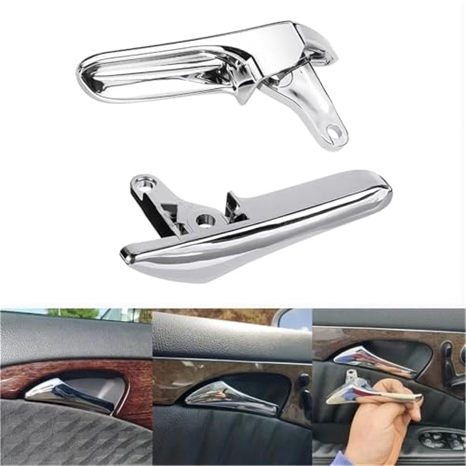 Chromowana wewnętrzna pokrywa klamki drzwi tapicerka uchwyt do holowania drzwi, dla Mercedes-Benz, E CLS klasa S211 W211 W219 2003-2009 para 21176601247F24 Klamka do drzwi samochodowych