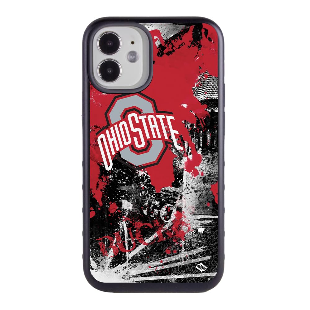 Guard Dog Case Compatible with iPhone 12 Mini - Military Grade - Rugged Two Piece Protection - Collegiate Licensed - Ohio State Buckeyes - by Paulson Designs