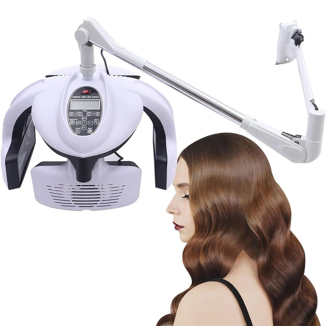 Wall Mounted Hair Dryer for Salon 1250W Hair Color Processor Multipurpose Hair Drying Machine with Swivel Arm and
