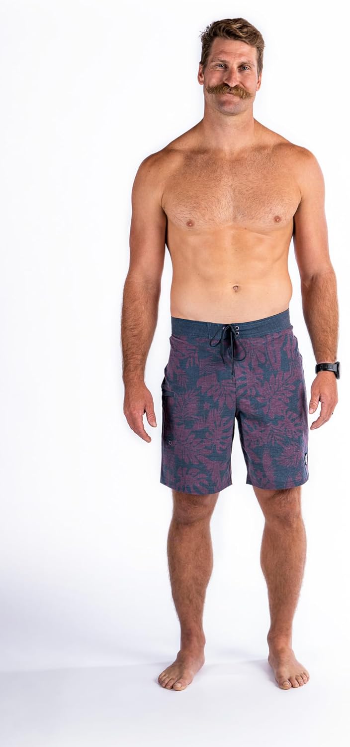 Maui Rippers Men's 18"-19" 4-Way Stretch Boardshorts Swim Trunks