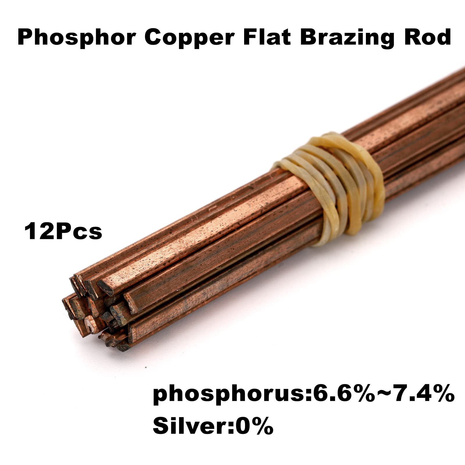 Ruimou 12Pcs Phosphor Copper Flat Brazing Rod(P:6.6%~7.4%) for Refrigerators,Air Conditioners,Motor Instruments,Copper Pipe Welding - Image 3
