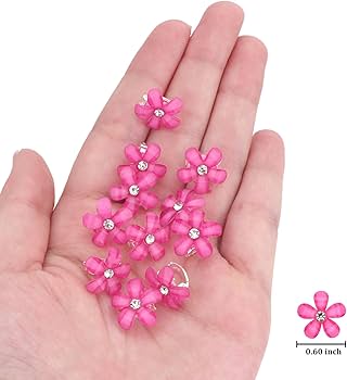 Amazon.com : YISSION 20Pcs Mini Hot Pink Flower Hair Accessories