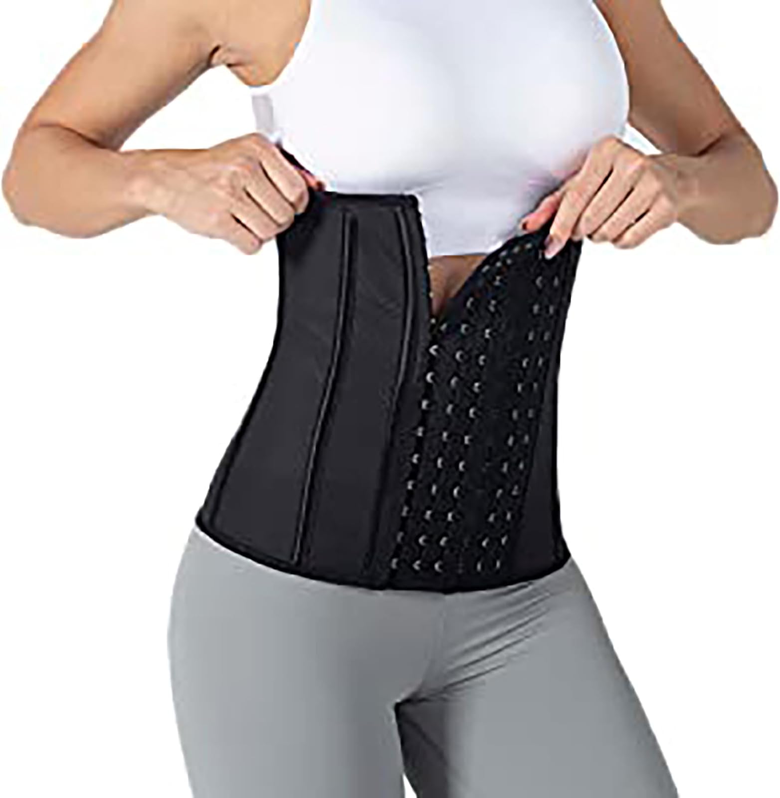 ABUBYA Sweat Waist Trainer Corset for Women Trimmer Belts Belly Black