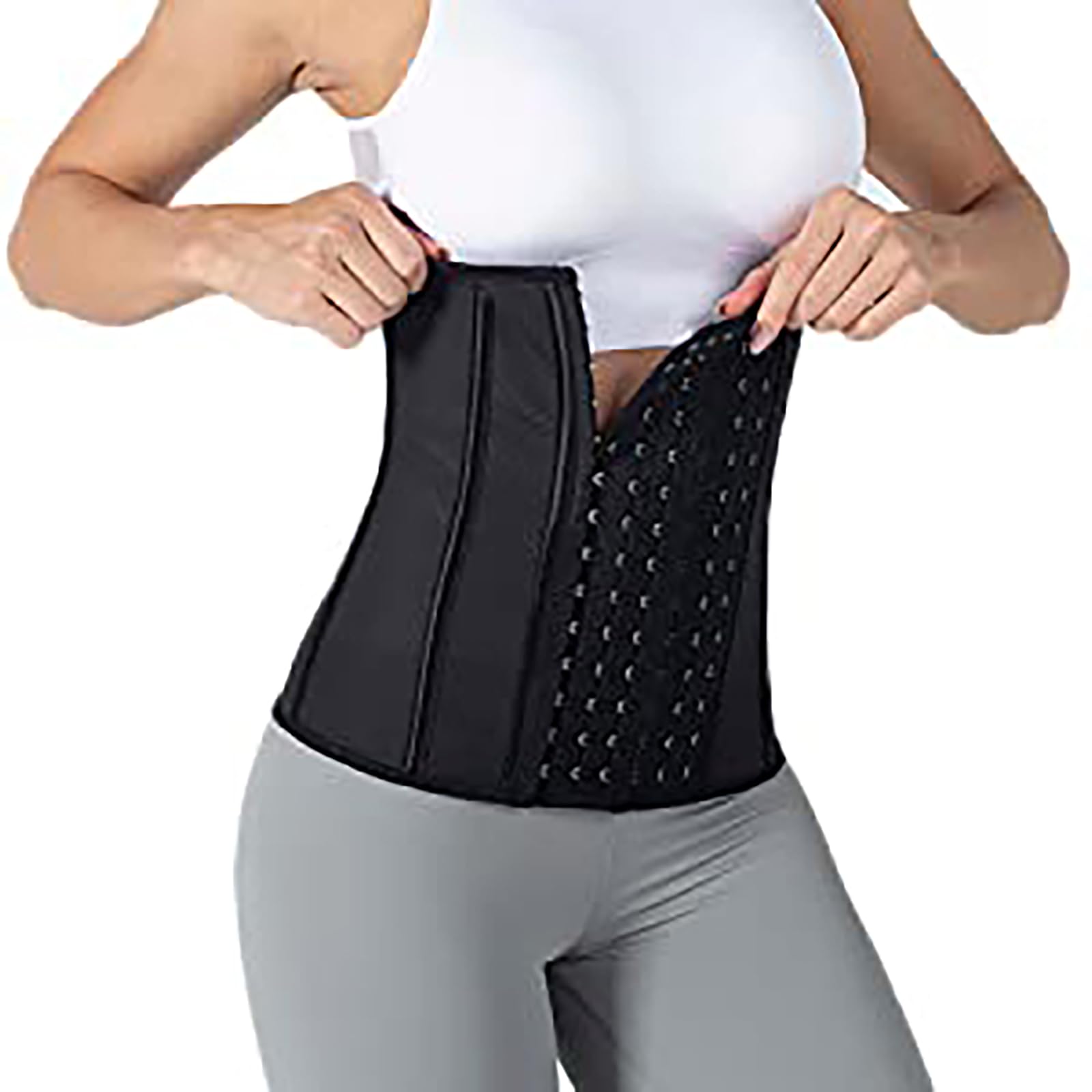 ABUBYA Sweat Waist Trainer Corset for Women Trimmer Belts Belly Black