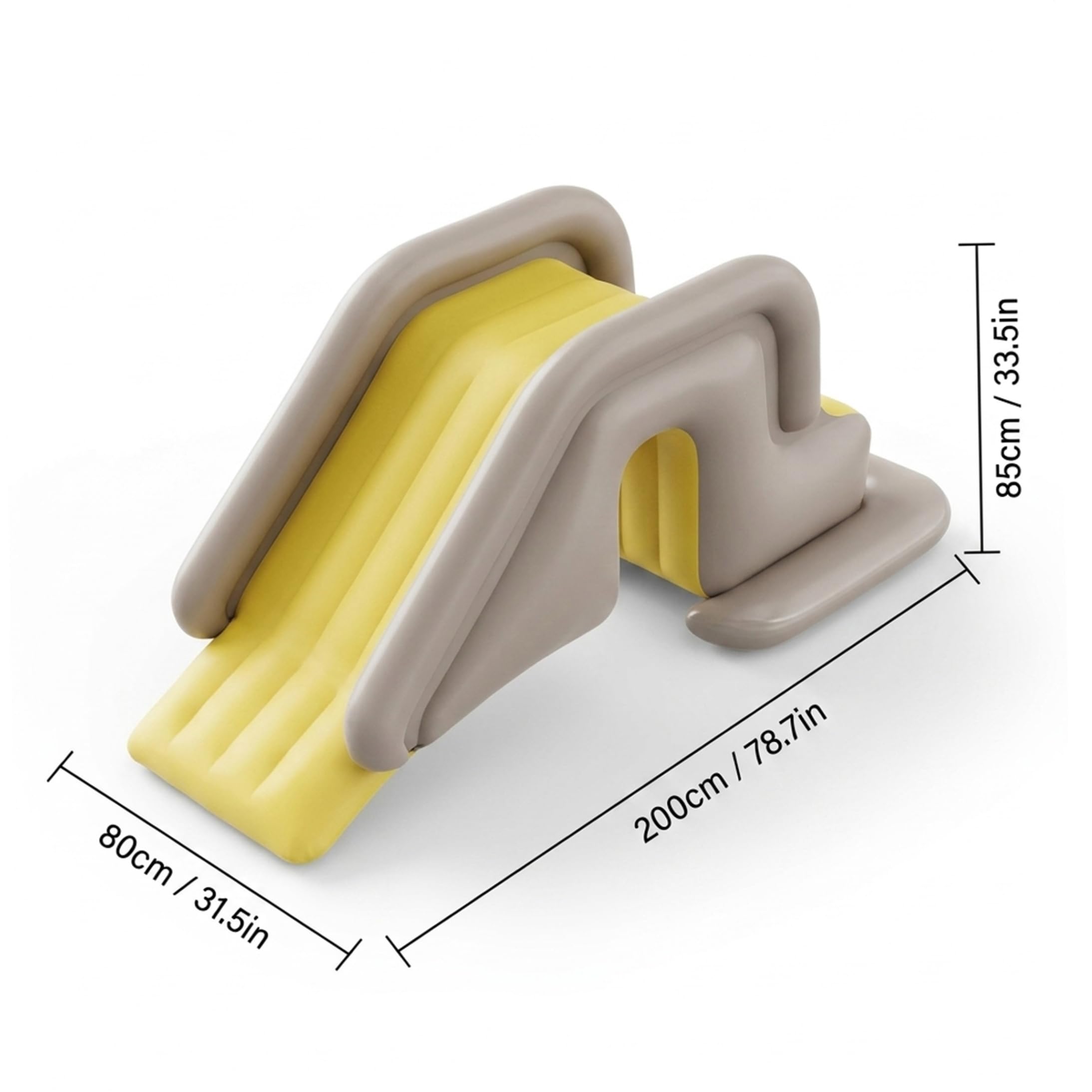 Toboggan de Piscine Gonflable, Toboggan de Piscine avec Large Base remplissable d'eau – Installation et Rangement faciles en PVC intérieur/extérieur pour Enfants et Adultes (Kaki, avec Pompe à Pied