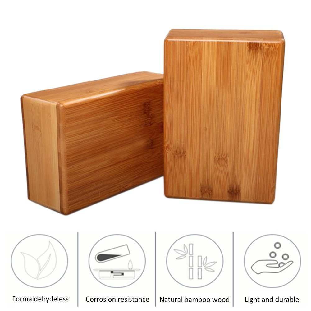 Bloques De Yoga De Bambú Ladrillos De Madera Maciza Yoga Block Rodillo De Espuma Liviano Entrenamiento De Ejercicios Gimnasia