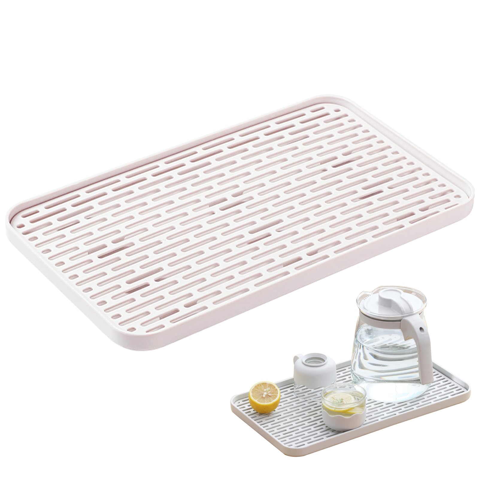 Bandeja de Drenaje de 2 Niveles, Bandeja de Drenaje, Escurridor Platos Cocina, Doble Capa Desmontable para Cubiertos, Desagüe de Tazas o Bandeja de Almacenamiento (31 * 17,5 cm)
