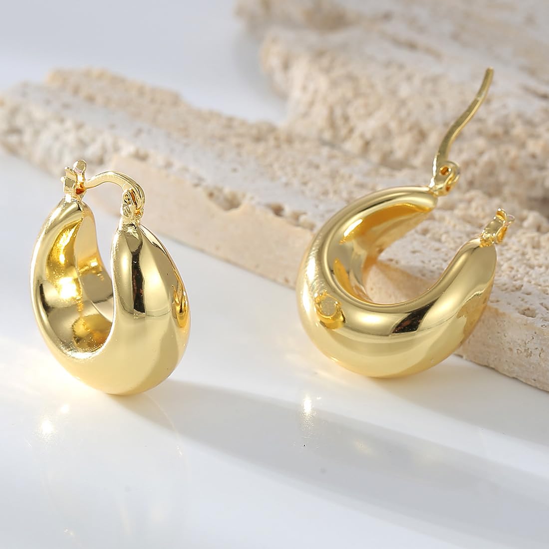 Orecchini A Cerchio Quadrati In Argento 925, Oro, Minimalisti, Ipoallergenici, Regalo Donna