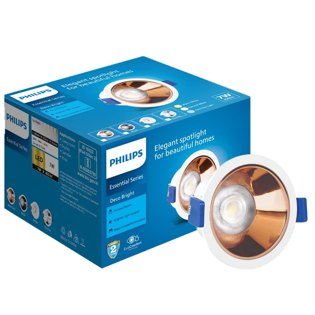 Philips Rose Gold LED Spotlights - 4 Pack -12