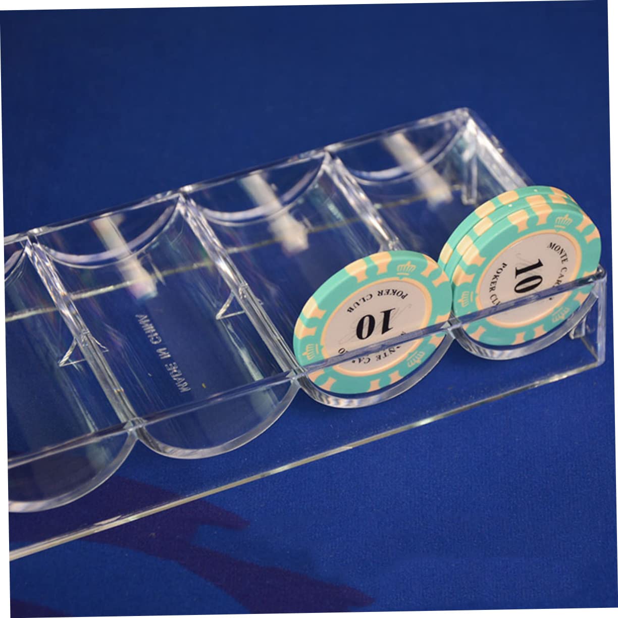 Boîte de Rangement pour Chips Party Chips en Acrylique Transparent 5 Compartiments pour 100 Jetons, Organiseur pour Poker à Domicile