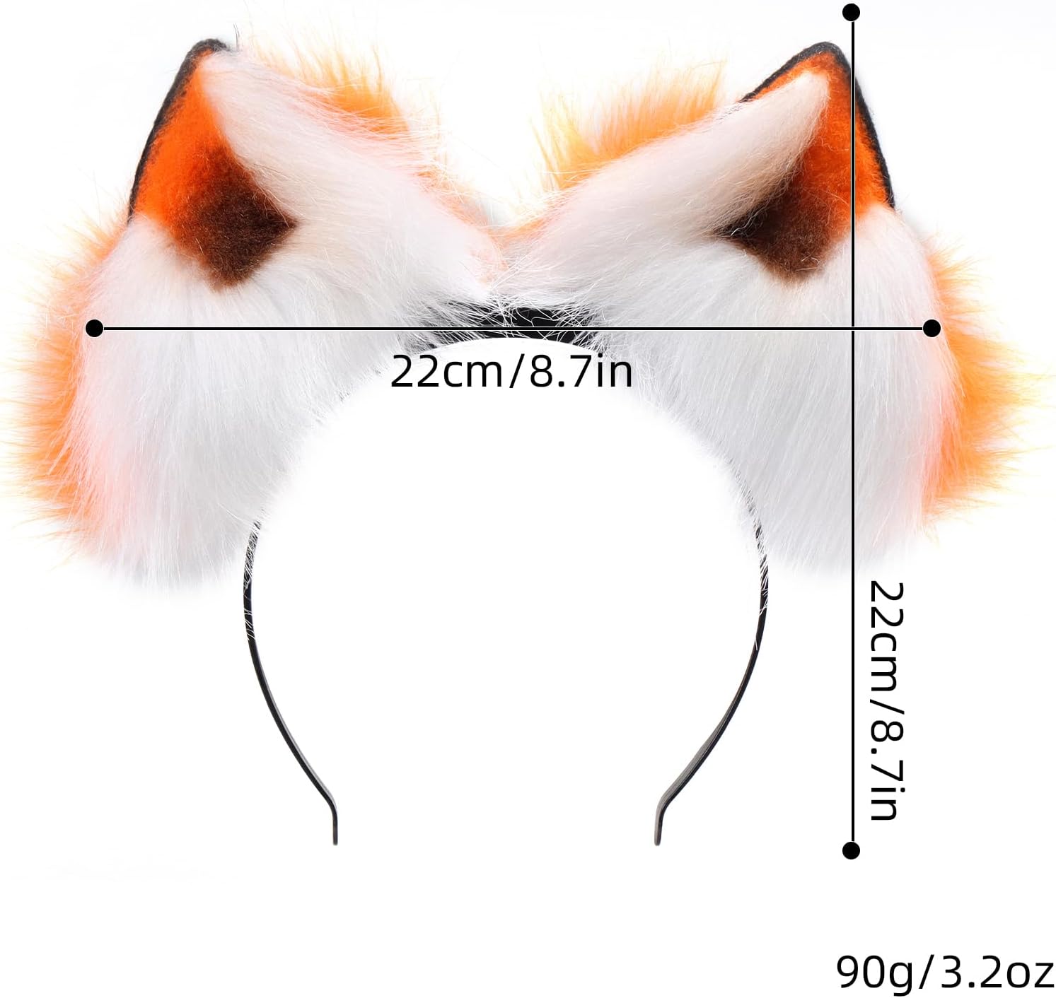 Rechargeable Moving Furry Animal Ears Headband – Wolf Ears, Fox Ears, Cat Ears Fluffy Cosplay Headpiece