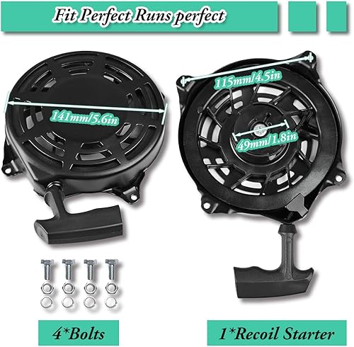 Miniatura 4 de Earlyred 497680 Arranque de retroceso compatible con BS Starter Assembly 6.75 Motor Oregon 31-068 Rotary 12368 Piezas de cortacésped negras