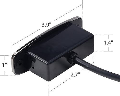 Miniatura 30 de Okin Piezas de repuesto para sillón reclinable, 2 botones redondos de control de mano, enchufe de 5 pines con USB, luz LED azul, reemplazo de Negro