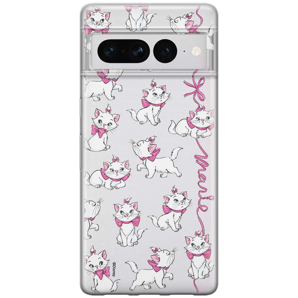 ERT GROUP mobile phone case for Google PIXEL 7 PRO original and officially Licensed Disney pattern Marie 008 optimally adapted to the shape of the mobile phone, partially transparent