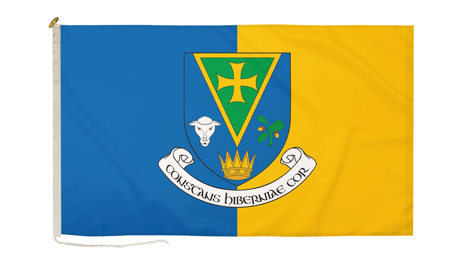 DuraFlag Roscommon Small Courtesy 20x12" Rope and Toggled Premium Quality 50x30cm Flag