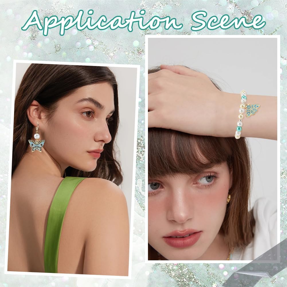 SUNNYCLUE 1 Box 24Pcs 12 Styles Moths Charms Enamel Butterfly Charms Bulk Alloy Black Goth Gothic Halloween Insect butterflies Luna Moth Charm for Jewelry Making Charms Diy Necklace Bracelet Earring - Image 5