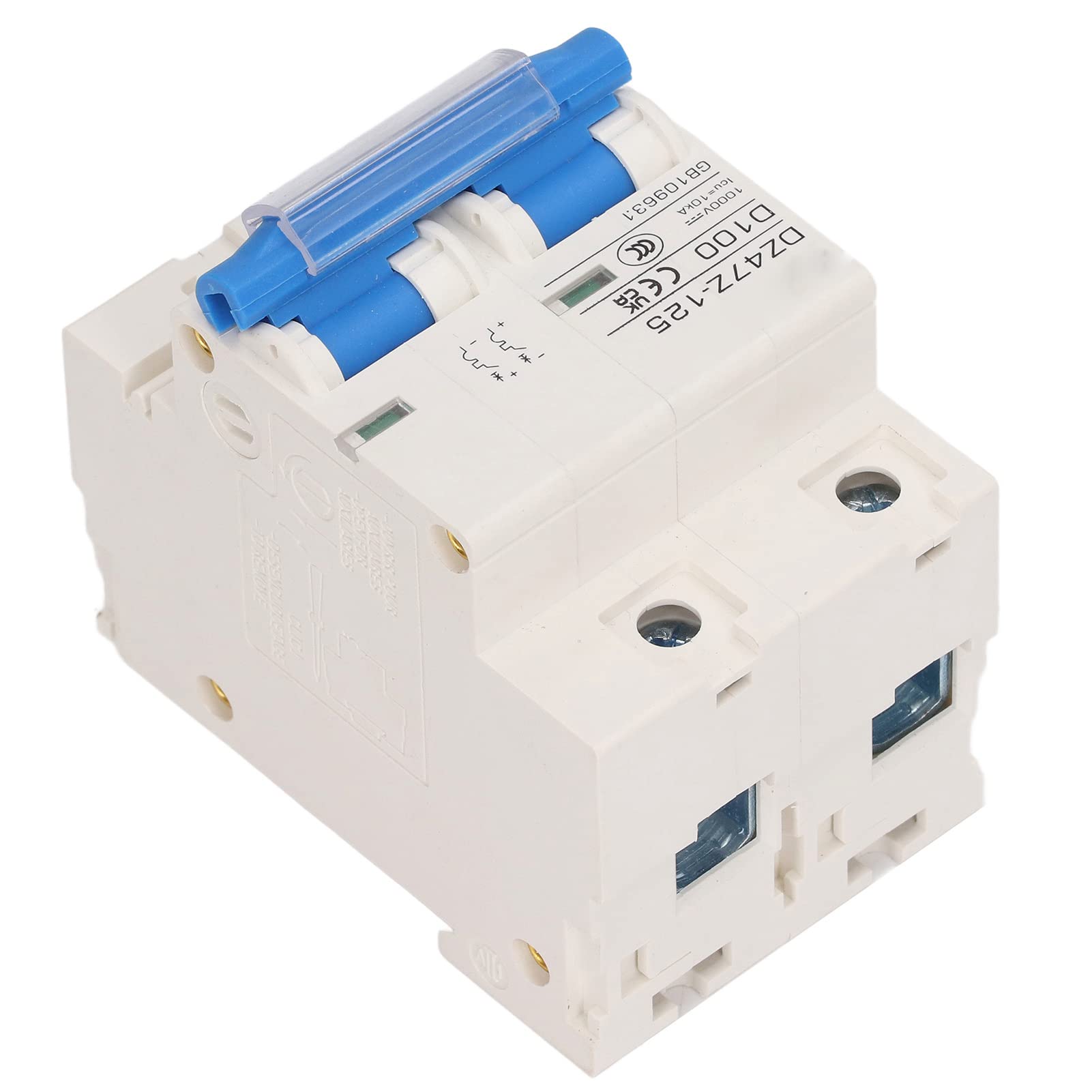 Interruttore Automatico CC Miniaturizzato 2P 100A 1000V Protezione di Tensione per Montaggio su Guida DIN per Sistema Fotovoltaico Solare (Blu)