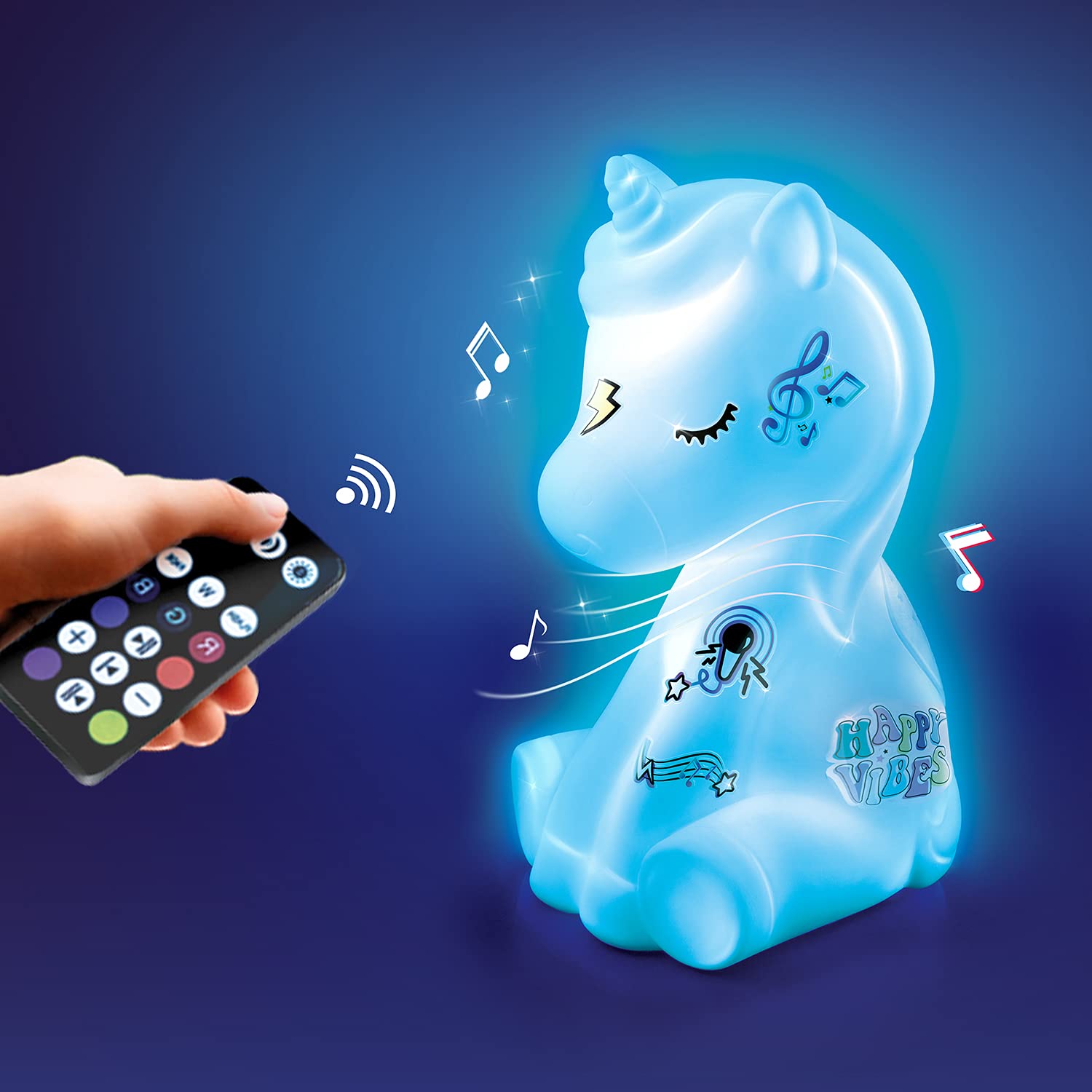 Canal Toys Einhorn-Lautsprecher, kompatibel mit Apple und Android, wiederaufladbar, 8 Leuchtmodi, perfekt für Kinderpartys, großer Komfort, 30 cm hoch, für Kinder ab 6 Jahren
