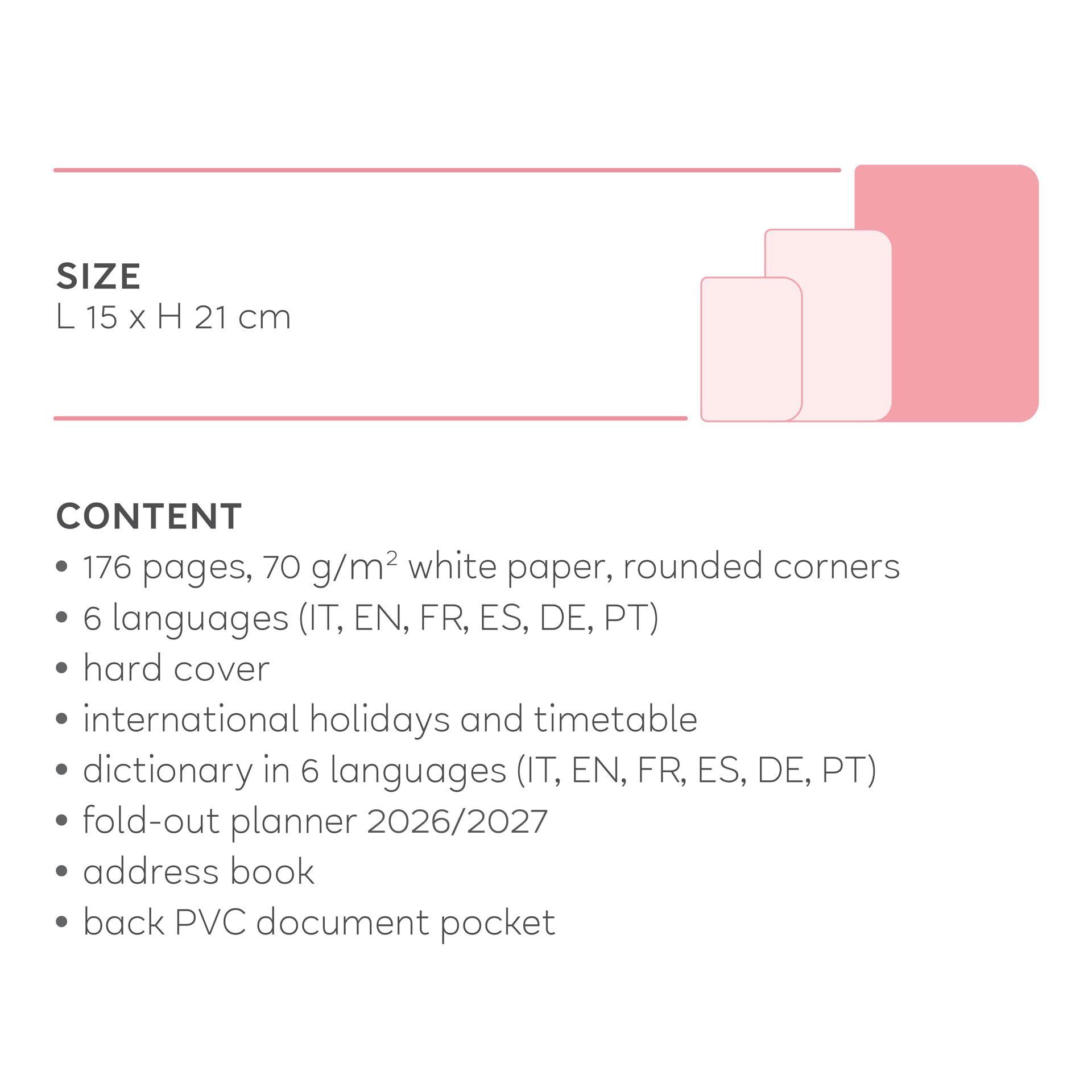 Legami Agenda hebdomadaire à spirale 2026-2027 Flowers 16 mois 15 x 21 cm FSC