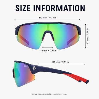 Bevi Sports Shield Sunglasses Polarized UV400 Lens with TR90 Lightweight Frame Unisex Baseball Running Biking