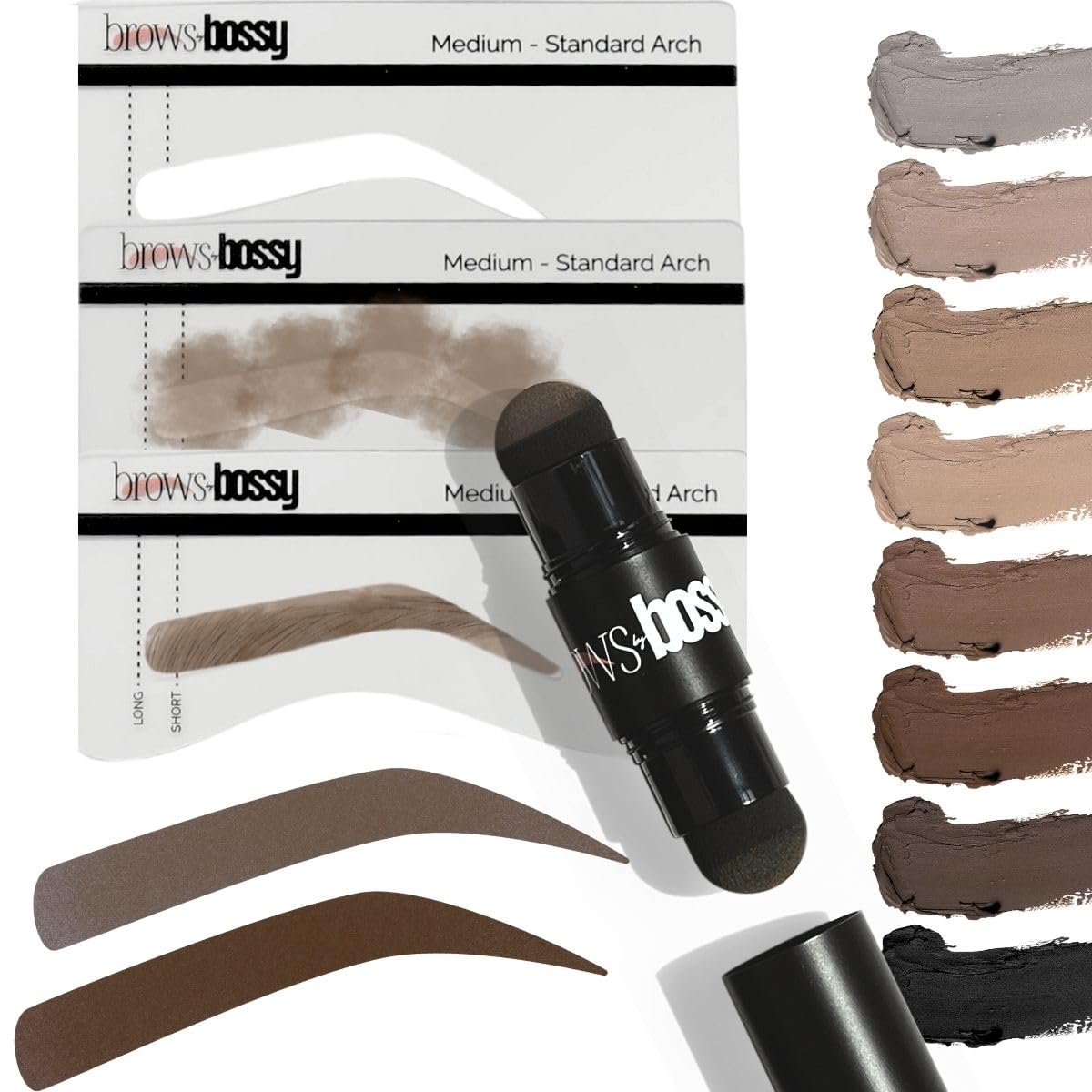 Brows by Bossy Dual-Color Eyebrow Stamp Stencil Kit