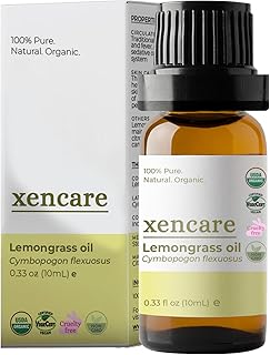 xencare Lemongrass USDA Organic Essential Oil | 100% Pure Natural Undiluted | Vegan Non-GMO Cruelty-Free | Premium Aromath...