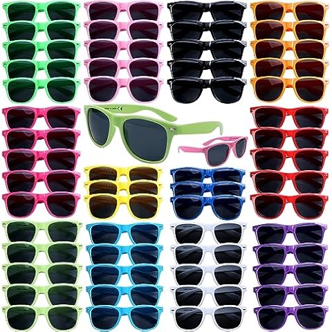 FANELEQU 60 Pack 12 Colors Neon Sunglasses Party Favors,80's Style Colorful Novelty Sunglasses Party Sets,Perfect for Birthday,Beach Pool,Summer Party,Goody Bag Fillers,for Boys Girls Teens adults Cover