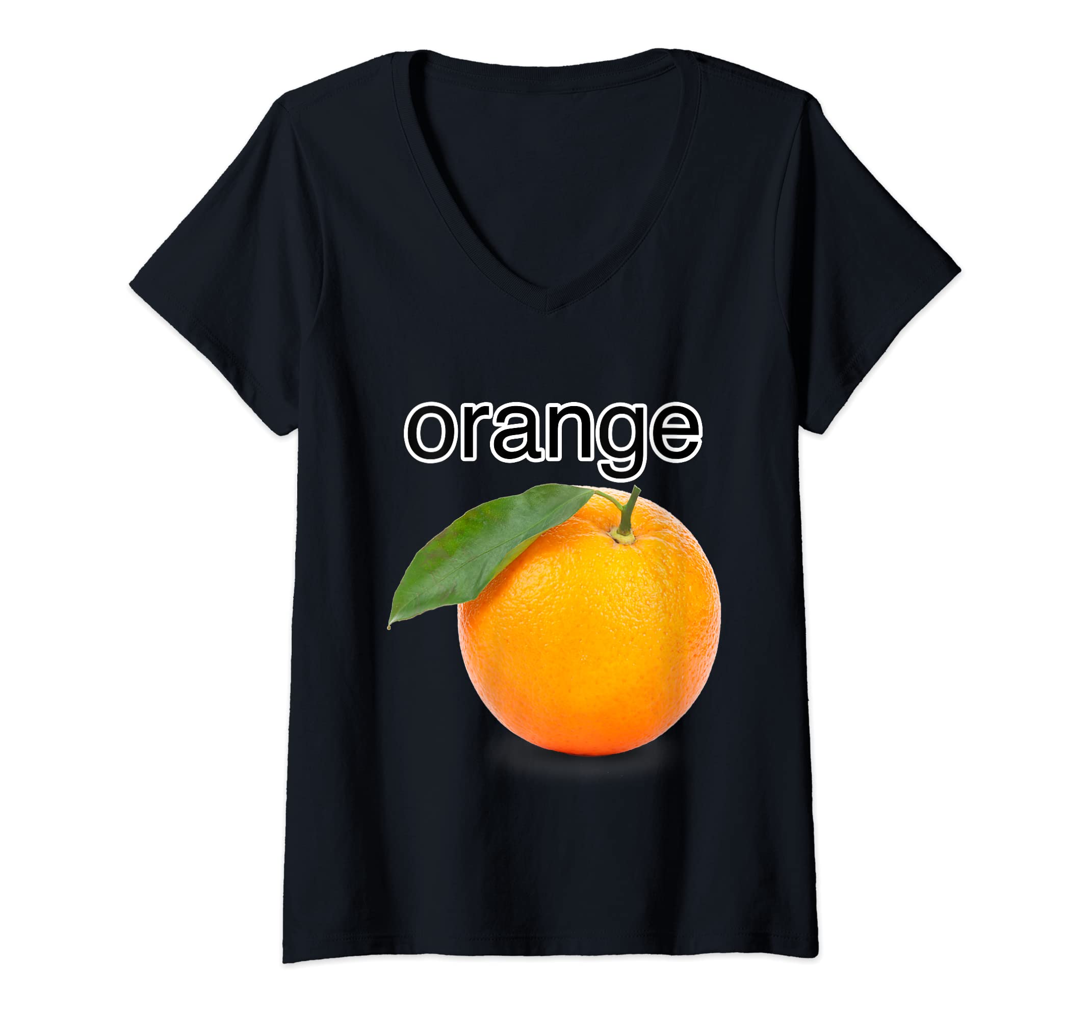 Womens orange V-Neck T-Shirt