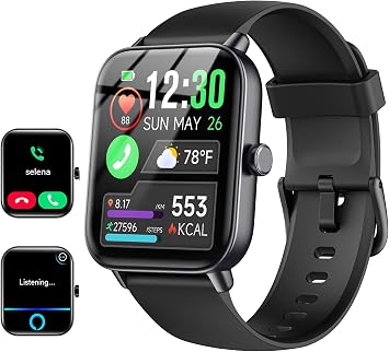 Quican Smart Watches for Women/Men, 2 Bands, Compatible for Android iPhone | 1.8" Fitness Tracker Watches, Alexa Built-in, Waterproof /Bluetooth Calling, Heart Rate/Sleep Monitor, Perfect Smart Gift