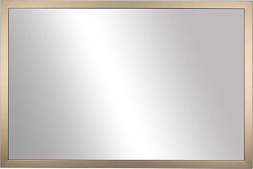 Frame My Mirror Espejo de pared enmarcado, espejo de bronce champán de 20 x 36 pulgadas, ideal para baño, decoración de pared, dormitorio y sala de