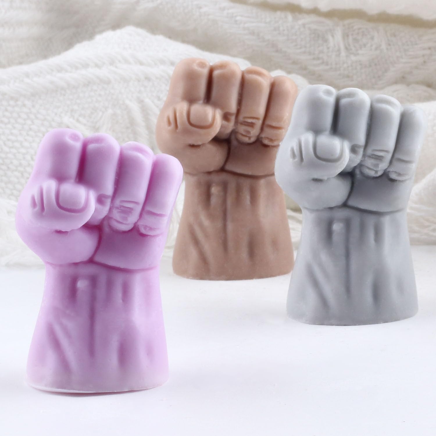 XIAOSHUI Fist Candle Mold Fist Silicone Candle Molds Fist Resin Casting Mold for Candle Home Decorate Mold Candle Making Mold Aromatherapy Gypsum Candles Clay Craft