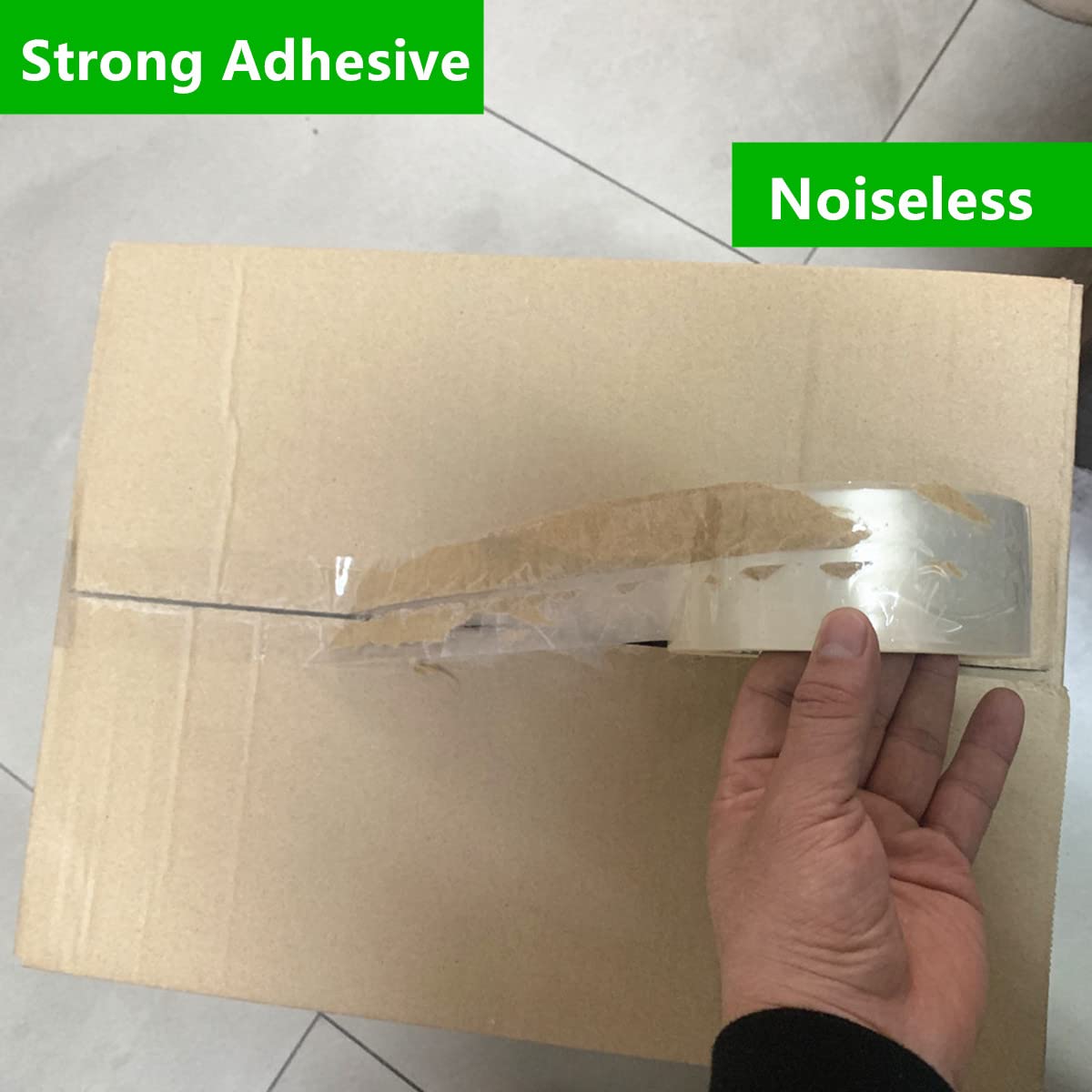 COSIMIXO 36-Pack No Noise Silent Packing Tape 2.4mil x 1.88" x55Yards,Industrial Heavy Duty Noiseless Packaging Tape for Quiet Packing Shipping Moving and Storage