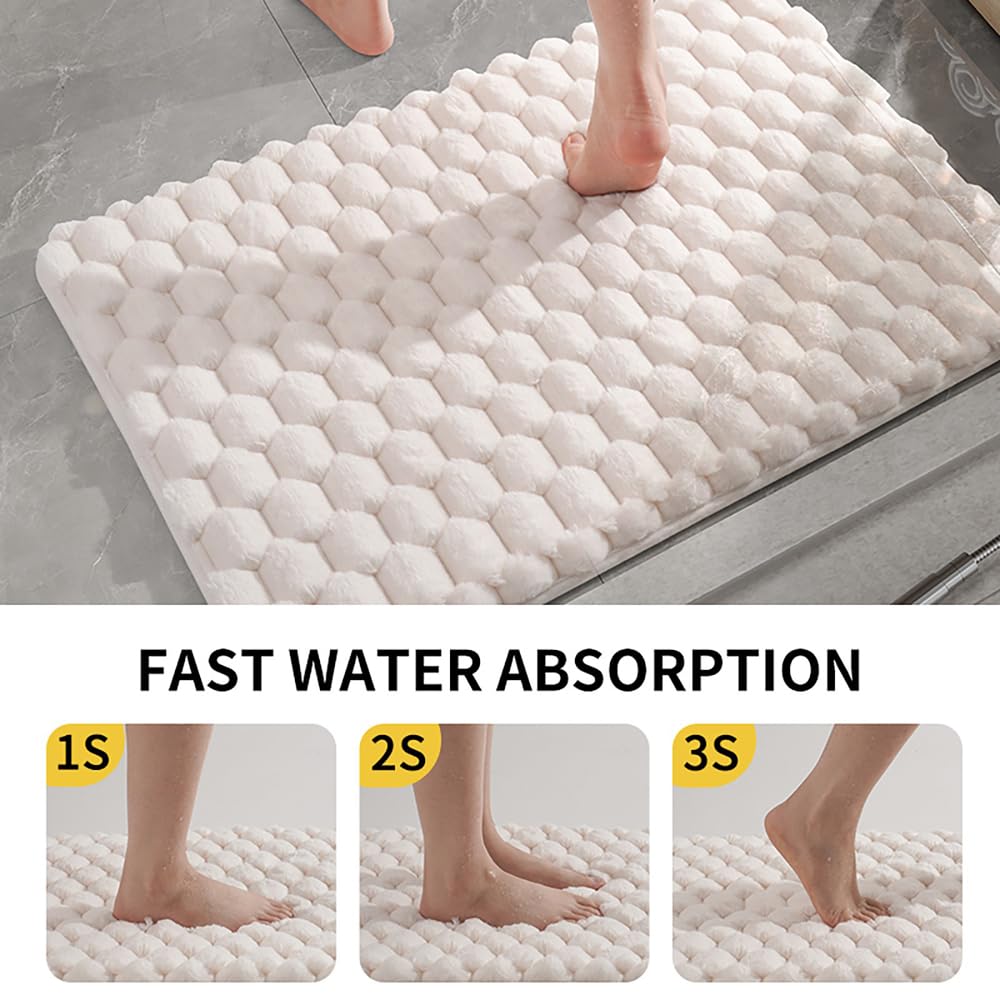 Alfombra de baño de algodón antideslizante de alta densidad ultra absorbente (gris, 50 x 80 cm), lavable a máquina para máxima comodidad