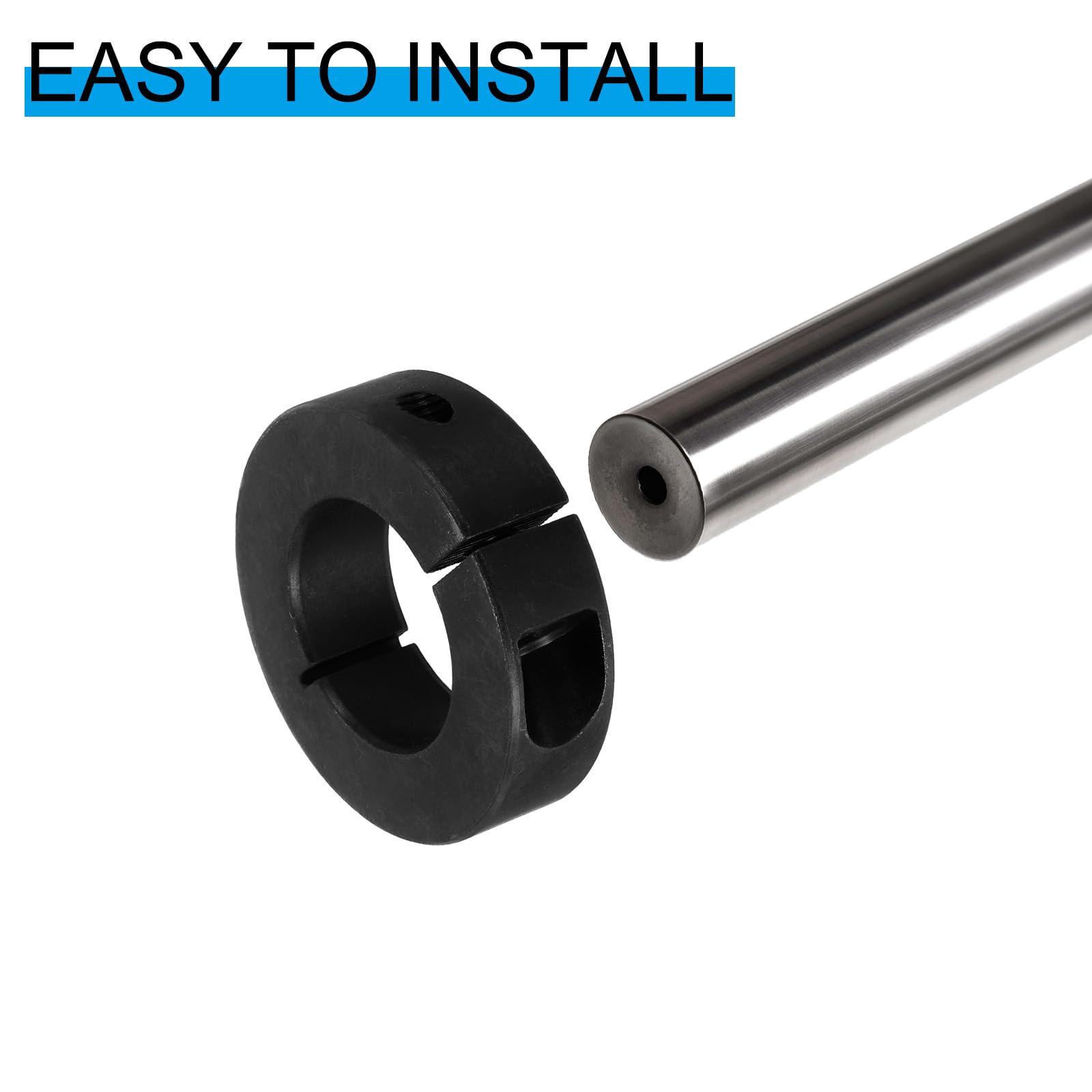 PATIKIL Collar de Eje Dividido Único de 16 mm ID 34 mm OD 13 mm Grosor 4 Piezas Collares de Bloqueo de Acero al Carbono 45# con Tornillo de Fijación Color Negro