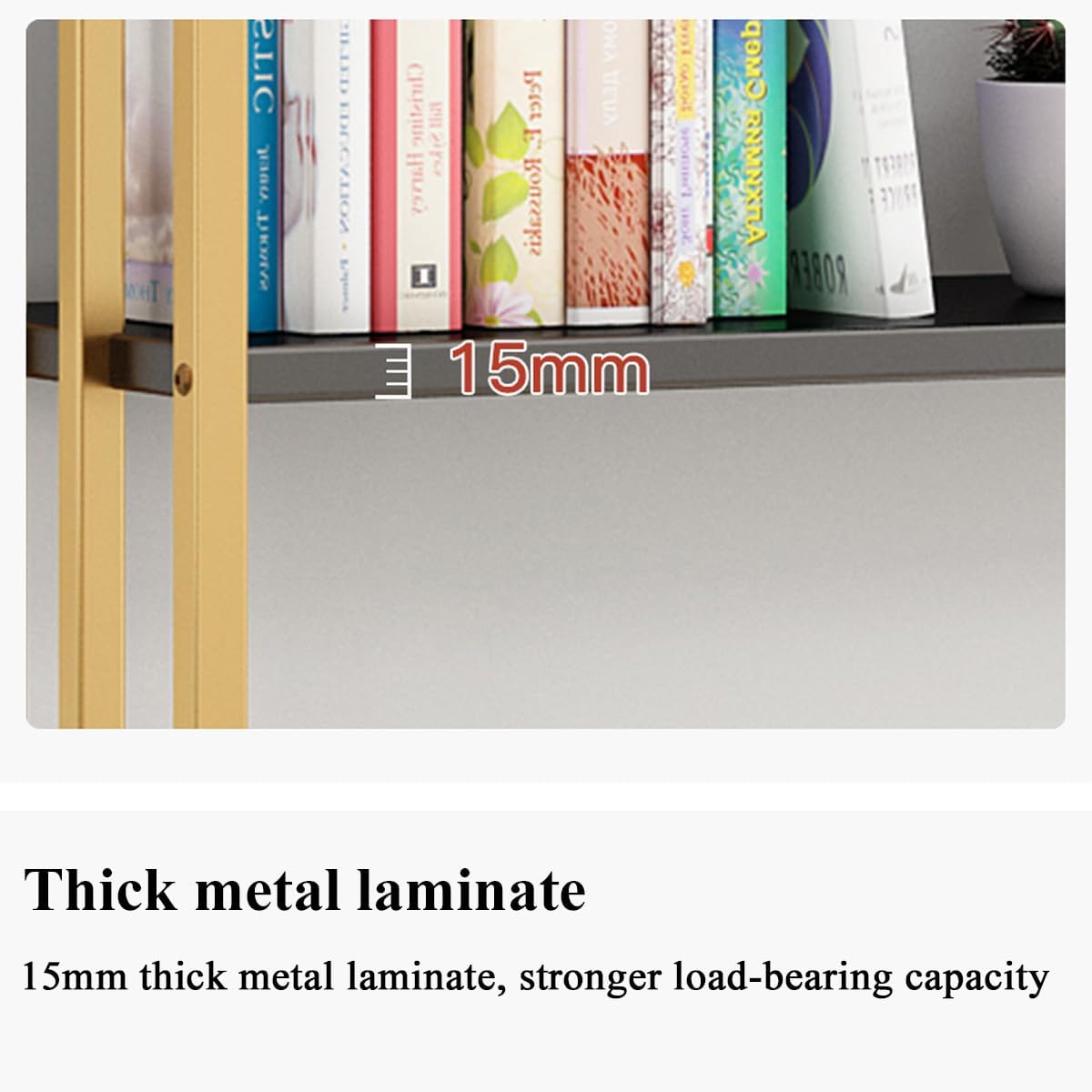 Metal Desk Hutch Dorm, 2-Tier Dorm Desk Bookshelf, Adjustable Display Rack for Home Office Dorm (Black, 55cm/21.7in)