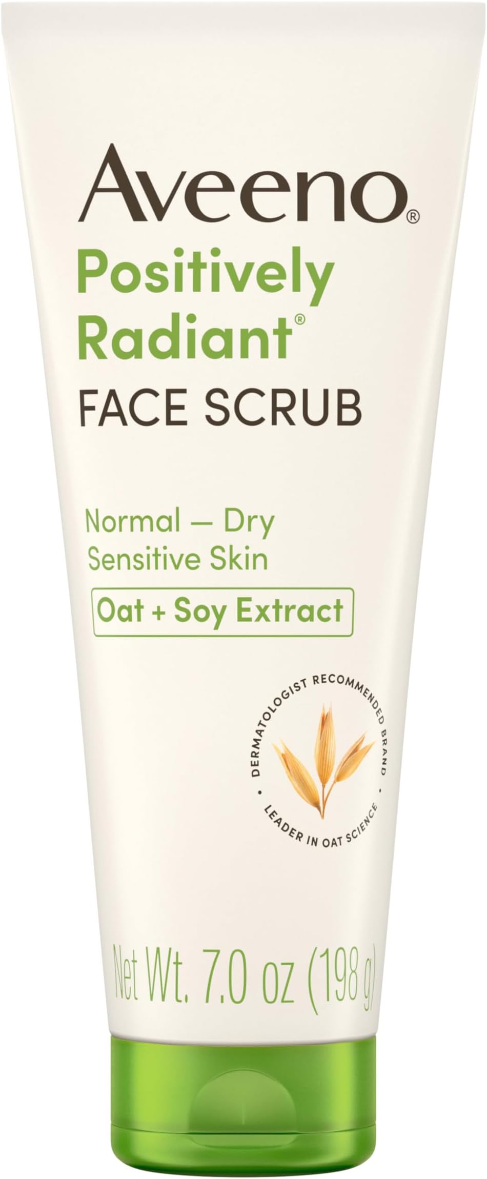Positively Radiant Skin Brightening Daily Facial Scrub with Moisture-Rich Soy Extract, Gently Exfoliates & Cleanses for Soft, Smooth, More Even-Toned Skin, Hypoallergenic, 7 oz