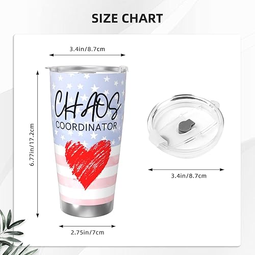 Miniatura 2 de Chaos Coordinator - Vaso de viaje aislado de acero inoxidable de 20 onzas con portavasos y tapa, divertidas tazas de café de oficina, regalo