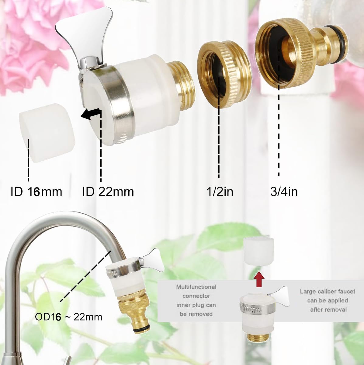 Adattatore per rubinetto da giardino da 1/2″, 3 pezzi, connettore per tubo da giardino con morsetto in acciaio inossidabile, rubinetto per tubo da g | Leroy Merlin