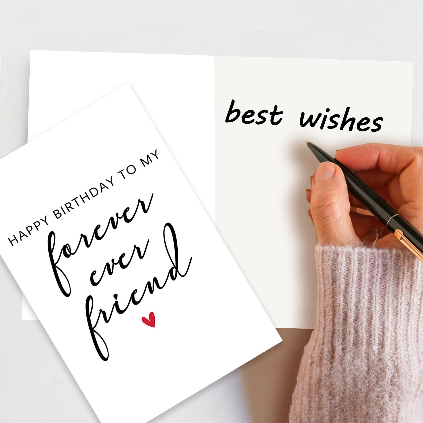 Tarjeta De Cumpleaños Para Mejor Amiga - Diseño Floral Con Corazón, En Acuarela, Formato Cuadrado