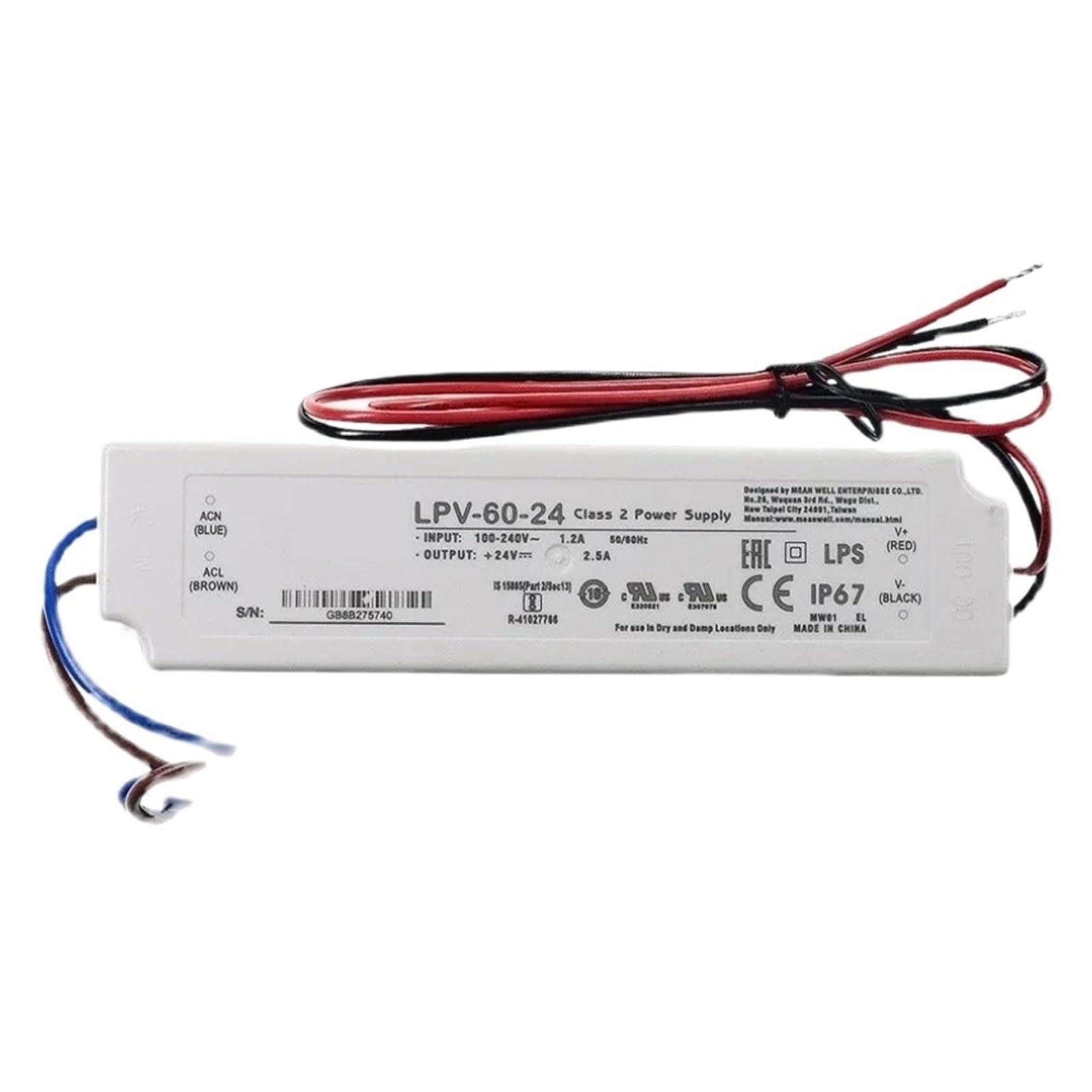 HYUJNAFZR LPV-20/35/60/100/150W 12V Waterproof 24V Switching Power Supply LPH-18 15V 36V 5V(24v-lph-18)
