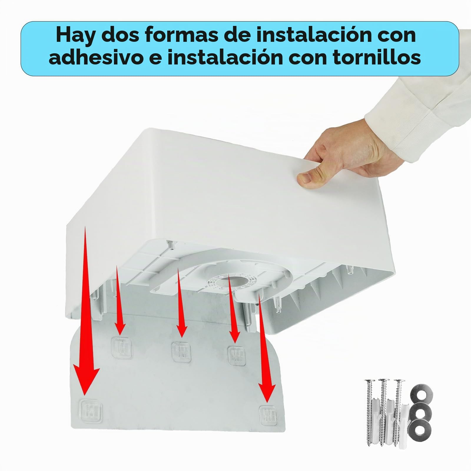 Fregadero de baño pequeño para montaje en pared, instalación sin taladro, fregadero autoadhesivo de 15.74 x 7.87 pulgadas con agujero de grifo de 1.26 pulgadas, mini fregadero de plástico para el
