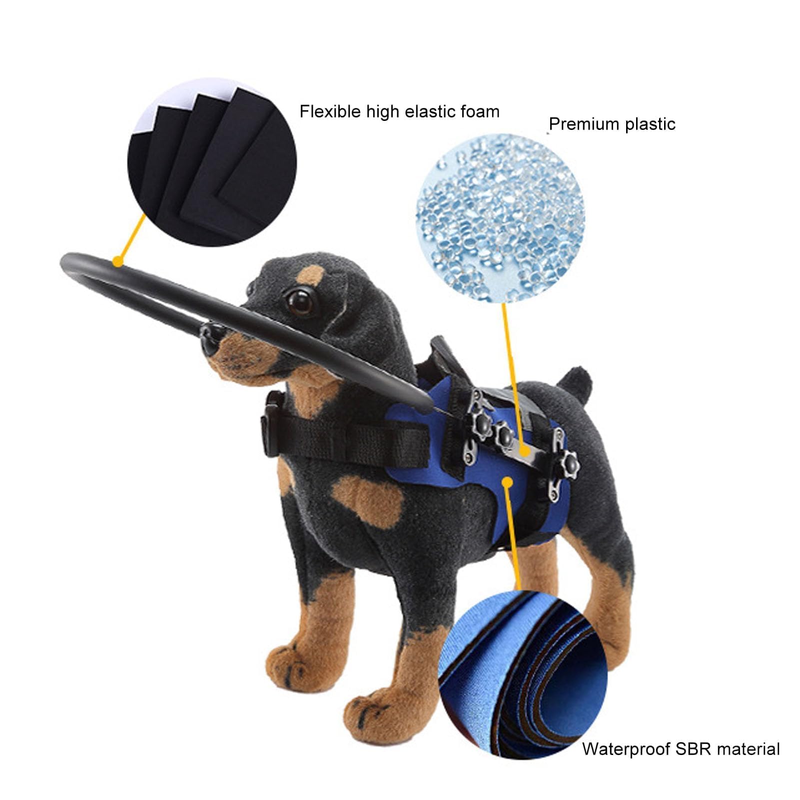 Blindes Hundegeschirr, Verstellbarer Antikollisionsring, Hund Schützend Geschirr Weste Ring Blindenhund Geschirr Orientierungshilfe für Blinde Haustiere (M)