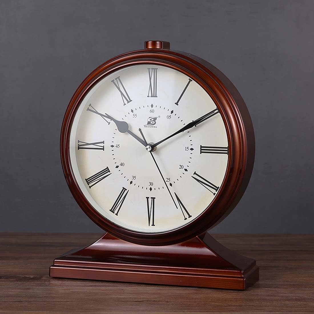 Mantel Clocks, Table Clock,Vintage with l Quartz Clock Suitable Silent for Living Room Decor(C)