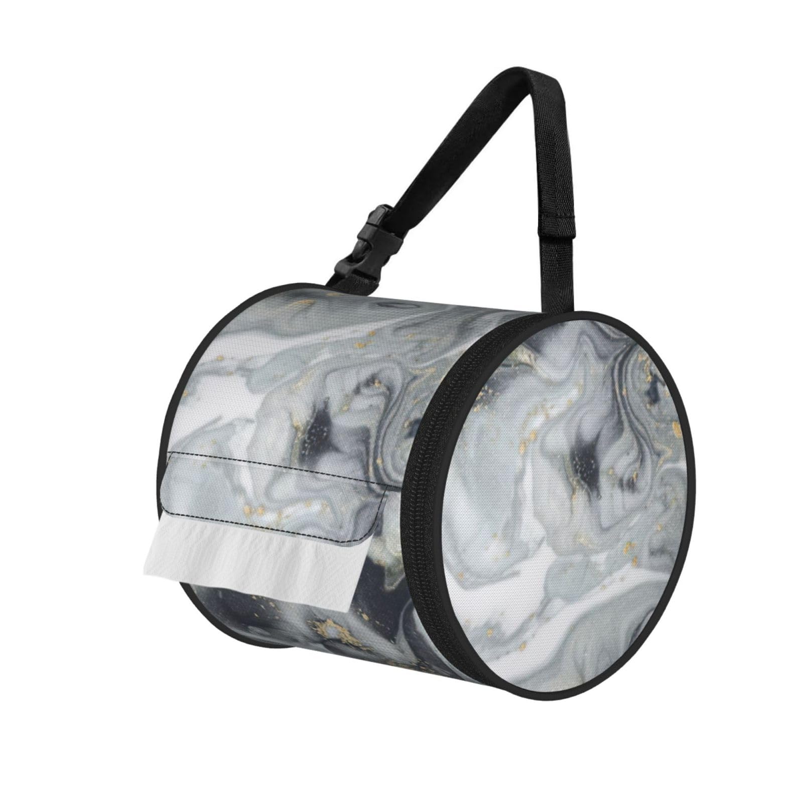 Oriental Marble Stone Print Fashion Tissues Organizer Box, Hanging Tissue Holder For Purse Coins For Car Office Daily Outing