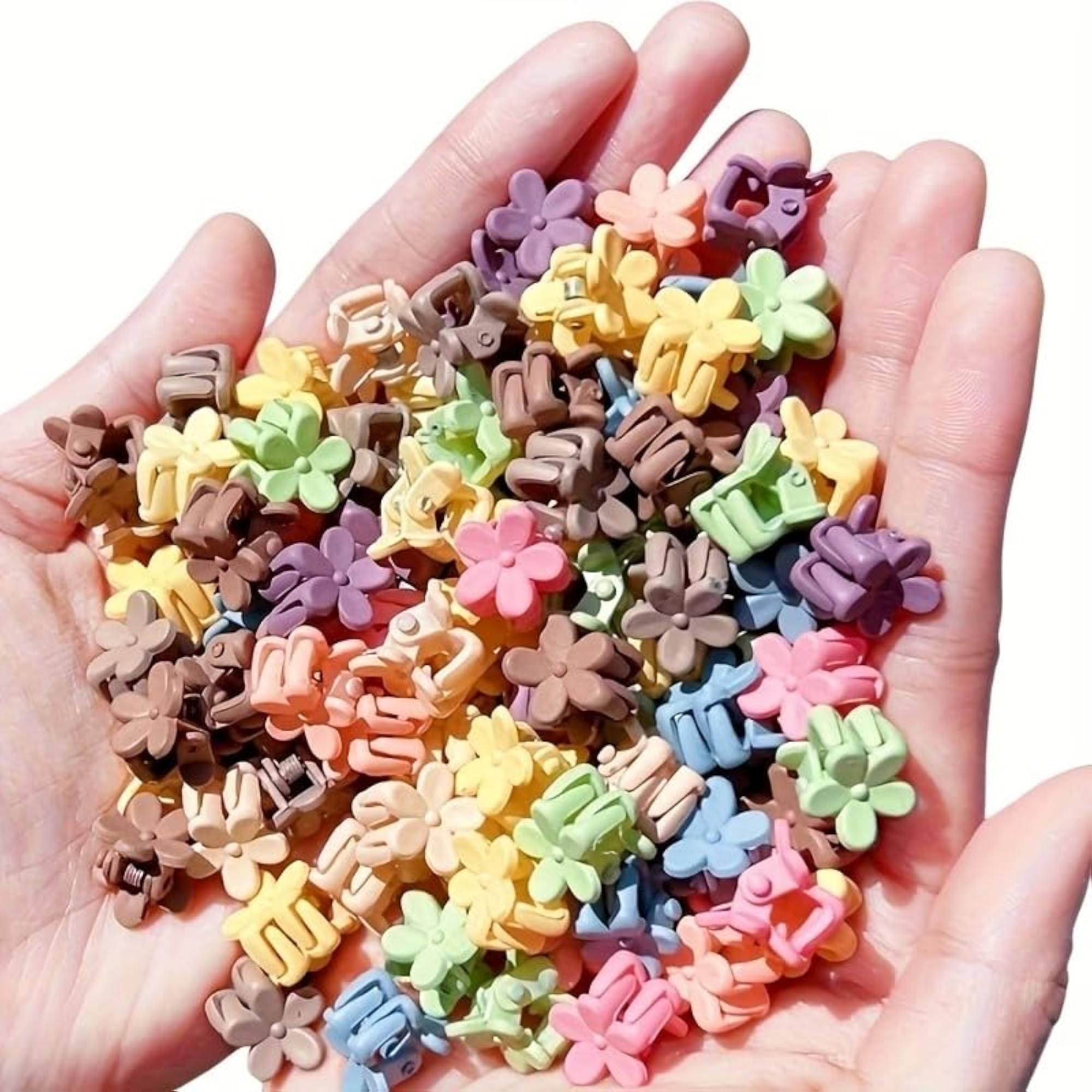 Pack of 100 Mini Hair Clips, Mixed Colors & Designs