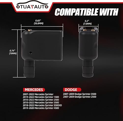 Miniatura 9 de OTUAYAUTO Boquillas para limpiaparabrisas delantero, para Dodge Durango 11-23, Dodge Grand Caravan 11-14, Jeep Grand Cherokee 11-23, Dodge Charger
