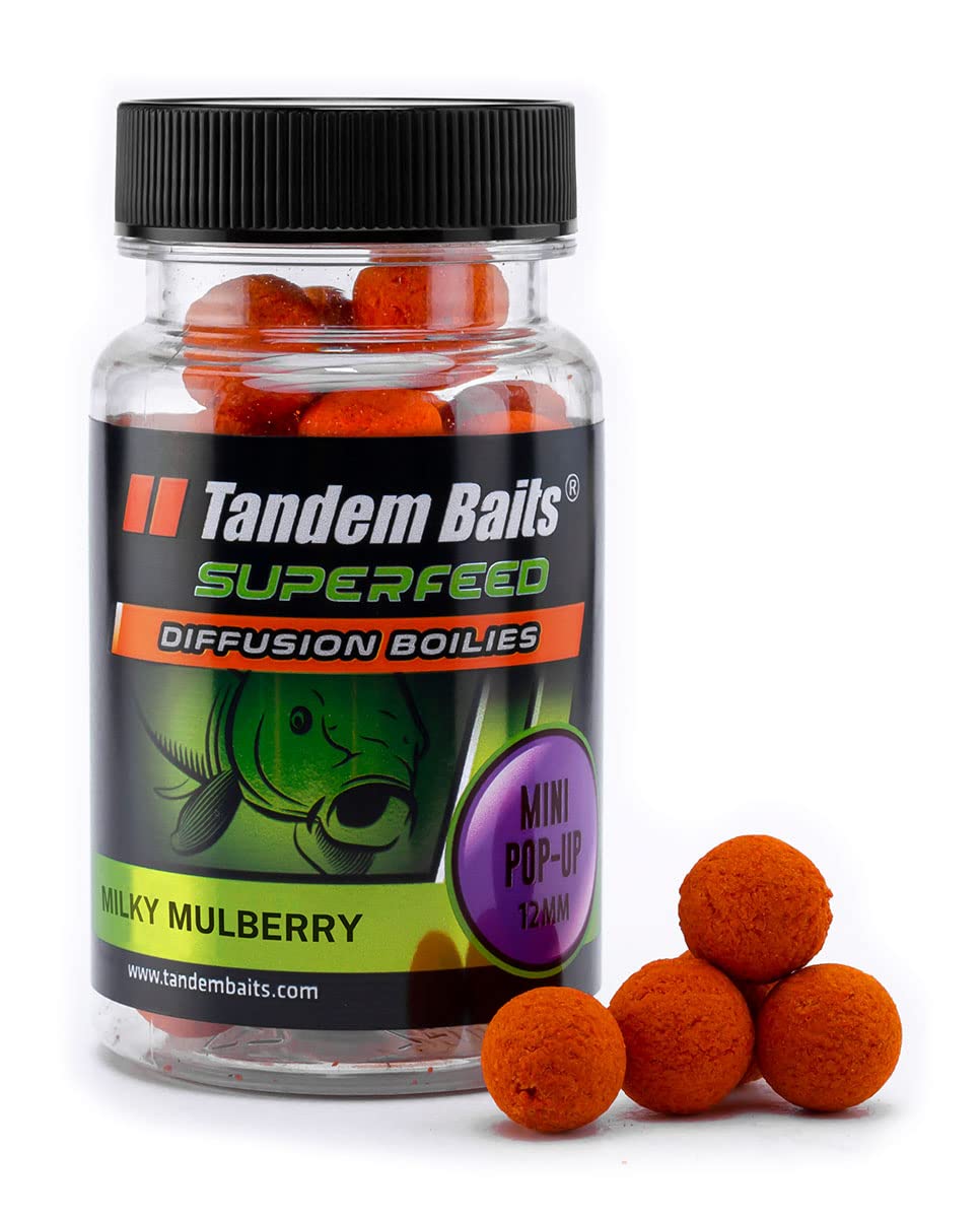 Tandem Baits SuperFeed Mini Diffusion Pop-Up Milky Maulberry | Carp Fishing Hookbaits | Pop Ups Carp Fishing | Carp Fishing Bait | Carp Bait | Carp Fishing Accessories for Monster Fish 12mm 30g