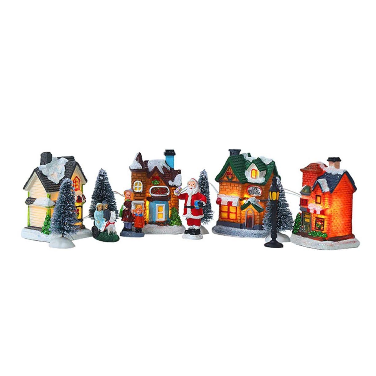 Maison de Village LED illuminée pour une décoration de table de Noël féerique